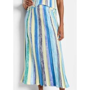 NEW NIC + ZOE coast crush knit skirt in blue multi